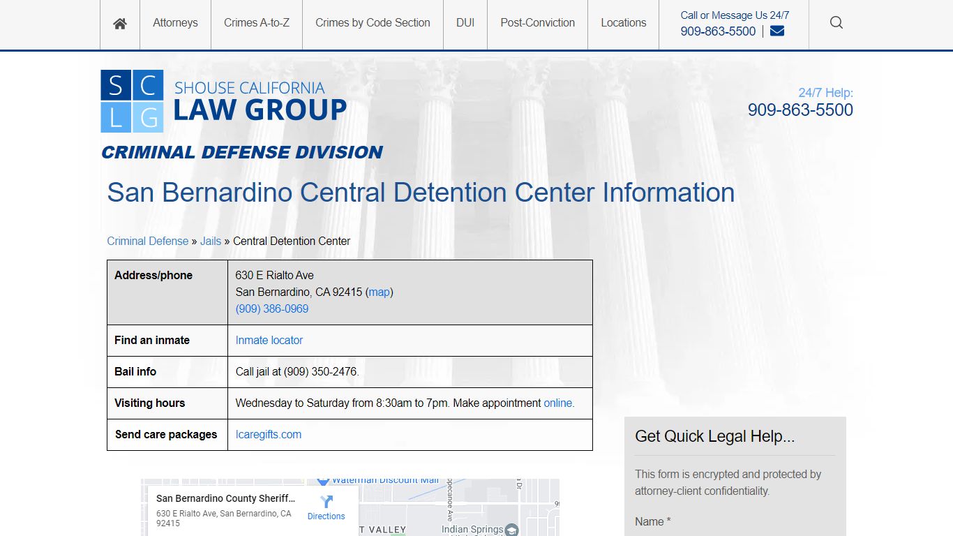 San Bernardino Central Detention Center Information